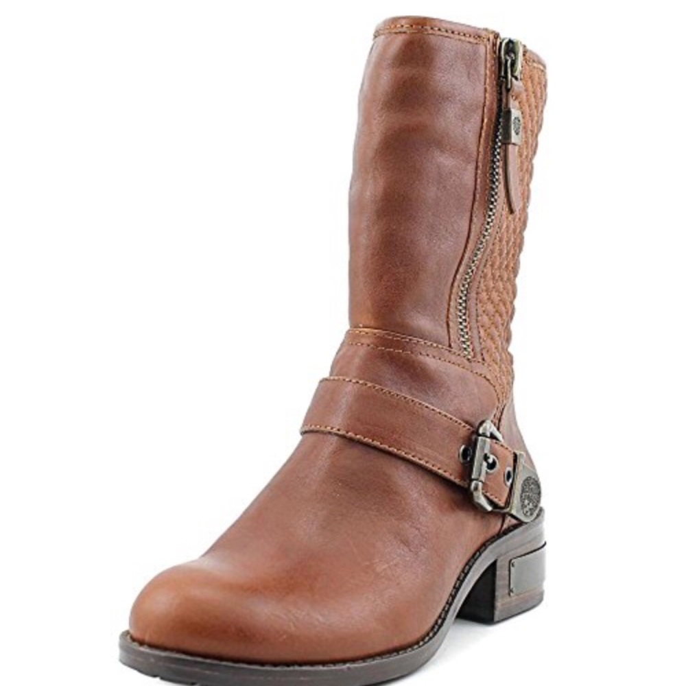 Brown leather Mid booties